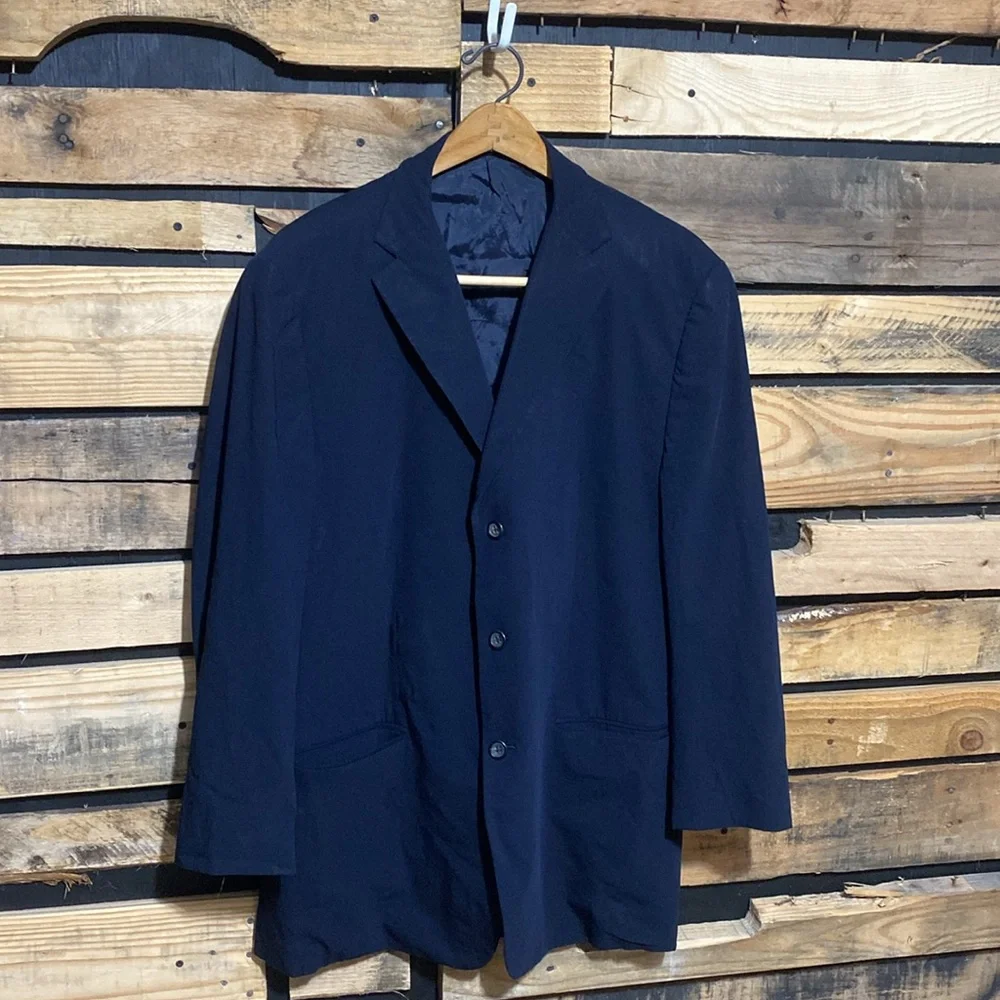 Jill Sander Navy Blue Wool‎ Blend Single Breasted Suit Jacket Size 54R